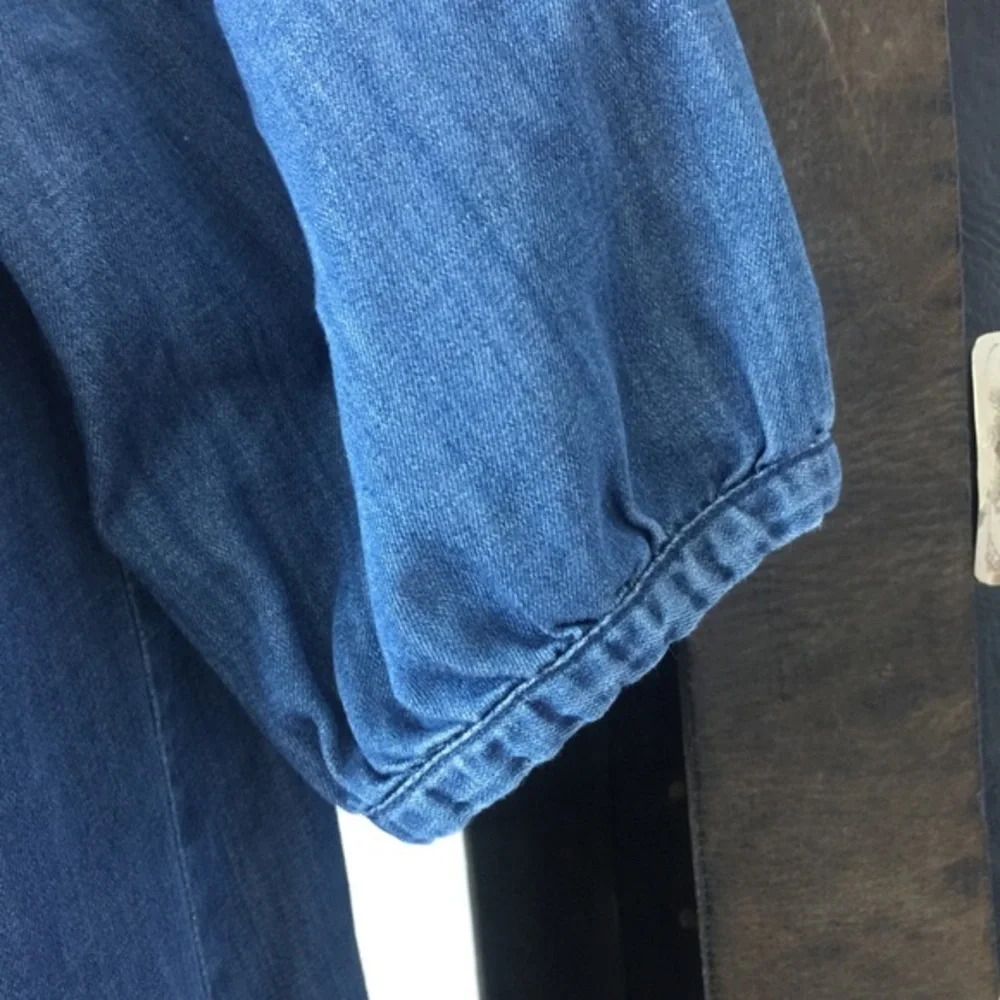 Dress Bensimon blue M tassels pit to pit 21.5 - Picture 5 of 5